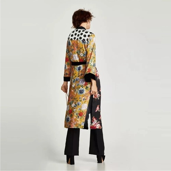 Zara Patchwork Kimono Duster Velvet - Picture 3 of 11